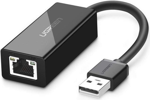 Adaptateur USB 2.0 vers RJ45 Noir