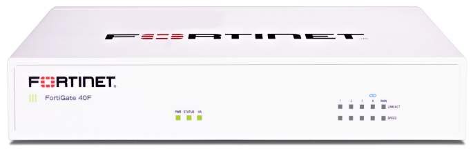FortiGate-40F 5 x GE RJ45 ports (including , 1 x WAN Port, 4 x Internal Ports) FG-40F