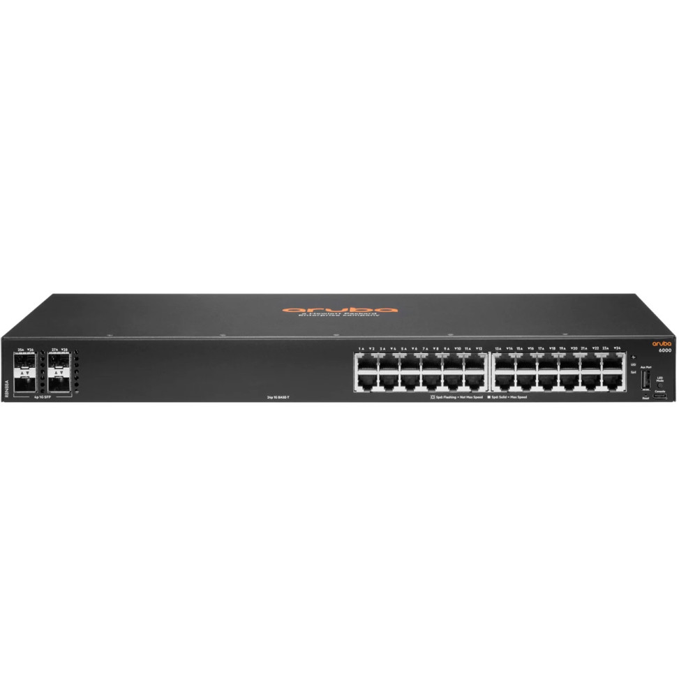 Switch Administrable Aruba 6000 24G 24 Ports 10/100/1000 4SFP Géré L3 R8N88A
