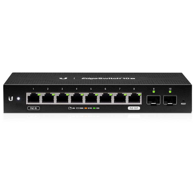 Switch EdgeMAX EdgeSwitch 8x RJ45 1000Mb/s 2x SFP 1x PoE ES-10X-EU