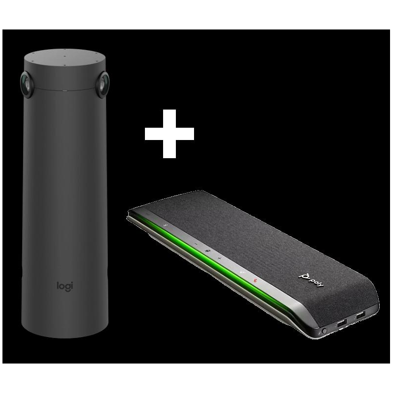 KIT BUNDLE CAMÉRA DE VISIOCONFÉRENCE SUR TABLE 360°  LOGITECH SIGHT + AUDIOCONFERENCE POLY SYNC 40 SIGHT + SYNC 40